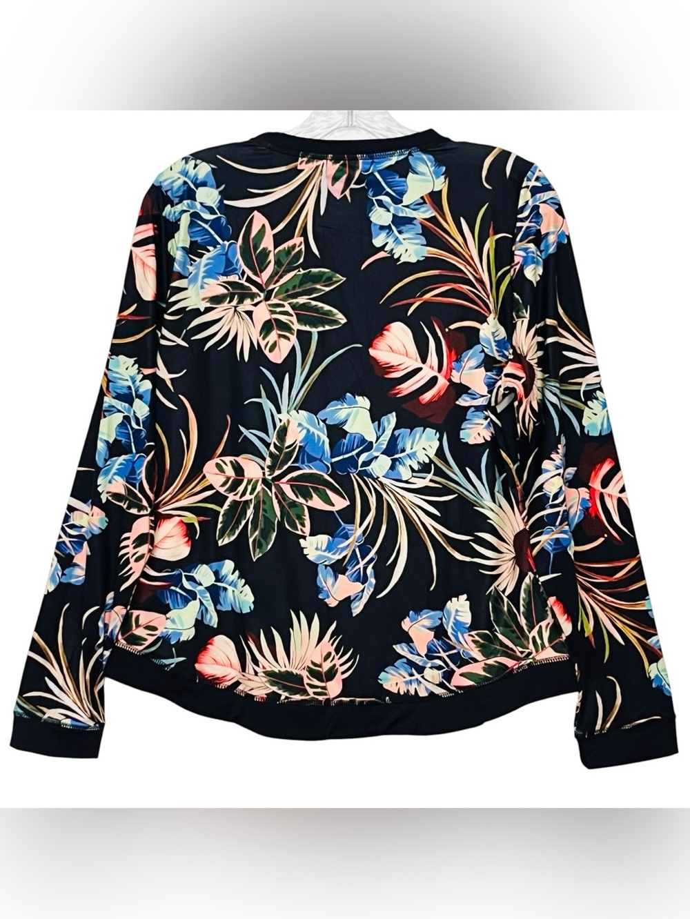 Hurley Women's Swimwear UPF50+ Tropical Floral Shirt Long Sleeve Rashguard Top L - Picture 5 of 10